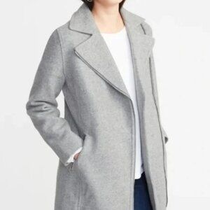 Old Navy Womens Soft Brushed Longline Gray Moto Jacket Coat S Small